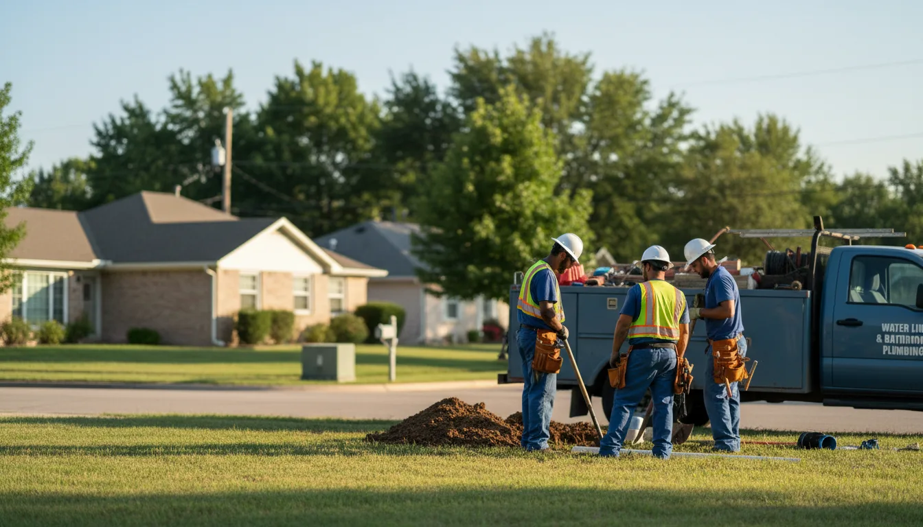 Residential water line and bathroom plumbing service in Lewis, IA